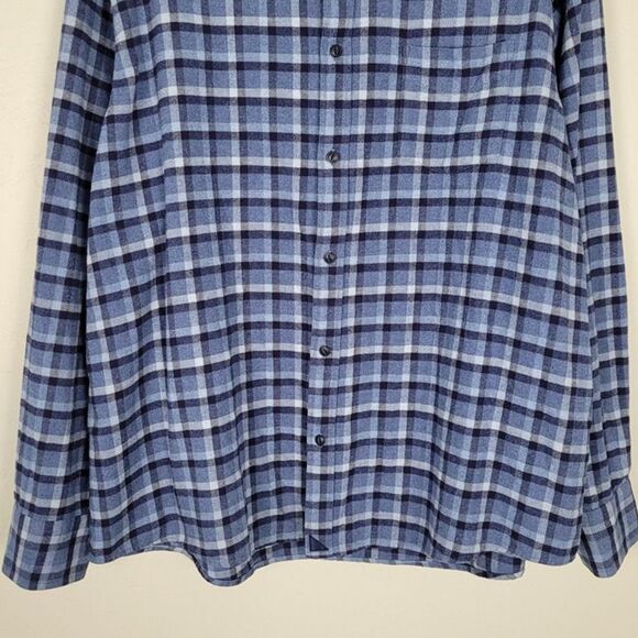 UNTUCKit Size XXL Button Up Shirt Long Sleeve Soft Lightweight Flannel Blue - Picture 5 of 11